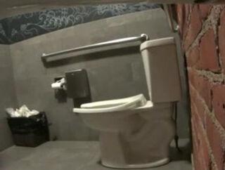 naked teenage girl peeing in the toilet